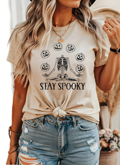 Halloween Stay Spooky Shirt, Halloween Pumpkin Shirt, Skeleton Shirt