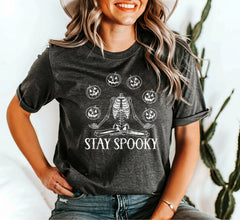 Halloween Stay Spooky Shirt, Halloween Pumpkin Shirt, Skeleton Shirt